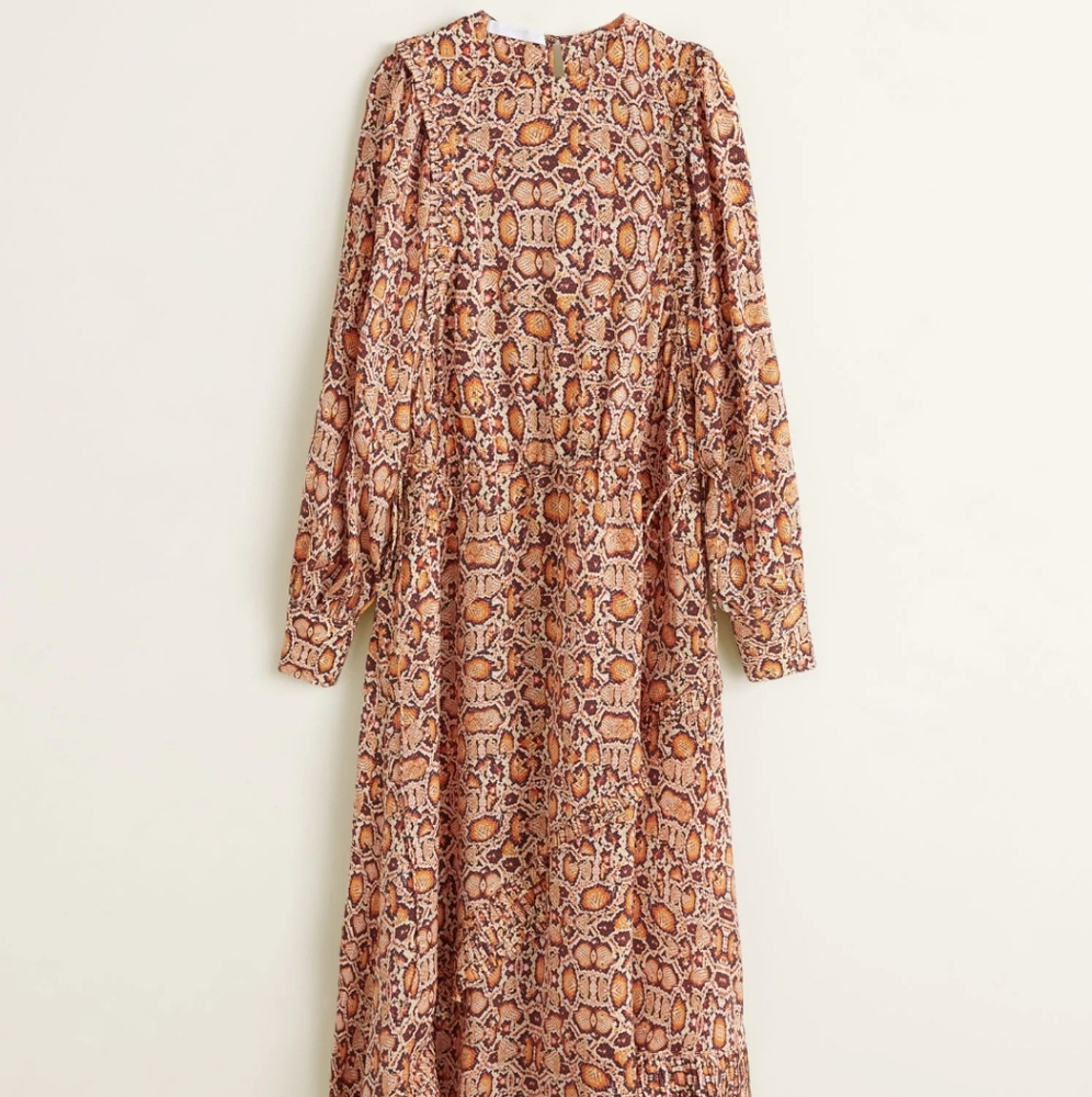 Mango MNG Snake Print Midi Dress US Size 2